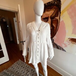 Free People White Button-Down Blouse